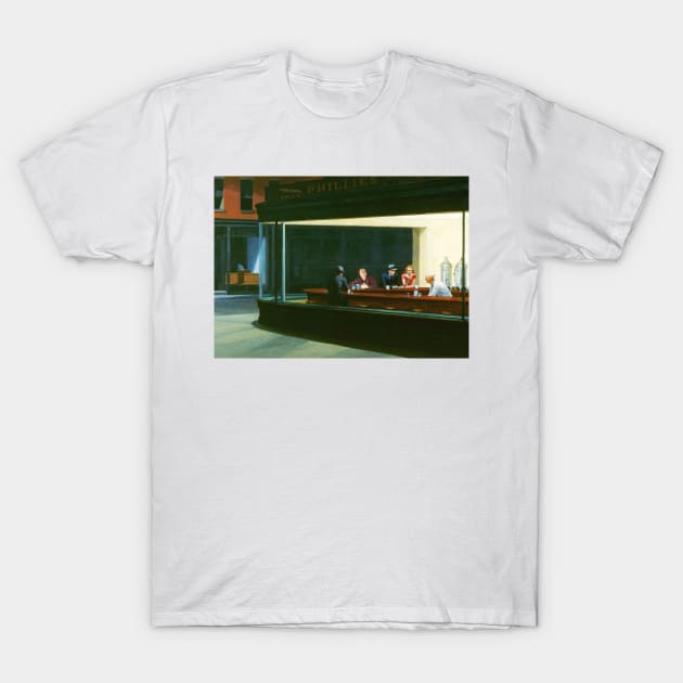 NIghthawks by Edward Hopper and Jack Torrance T-Shirt by luigi-tarini